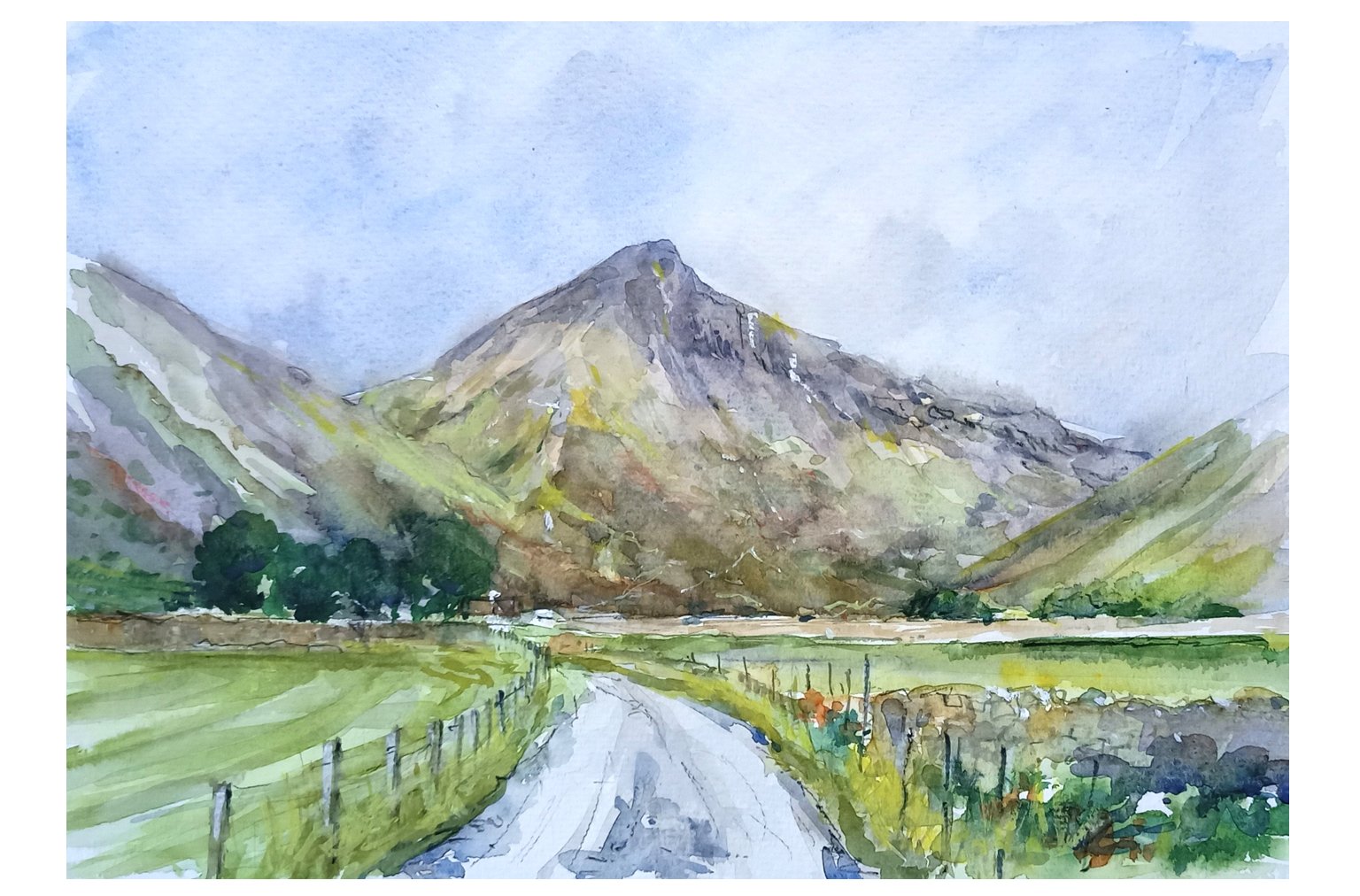 Great Gable from Wasdale watercolour painting by Steve Fairhurst