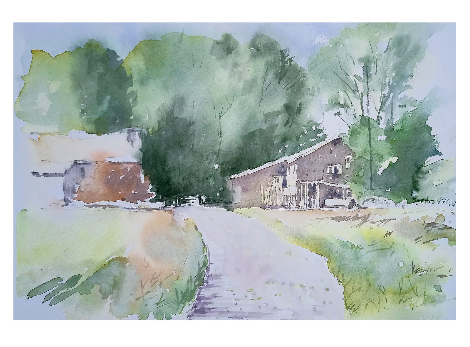 Farm at Appletreewick watercolour painting by Steve Fairhurst