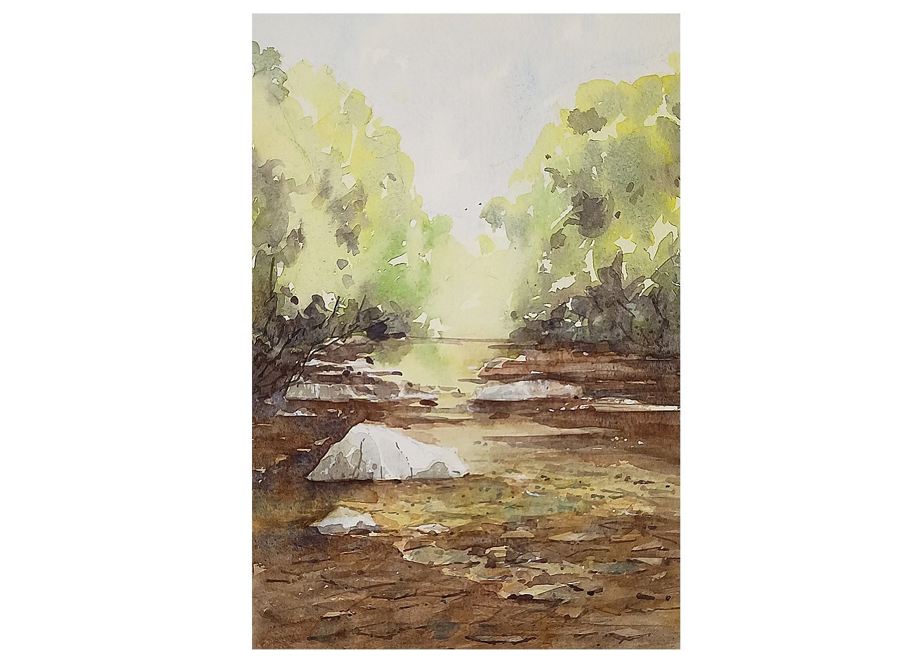 Near Elterwater watercolour painting by Steve Fairhurst