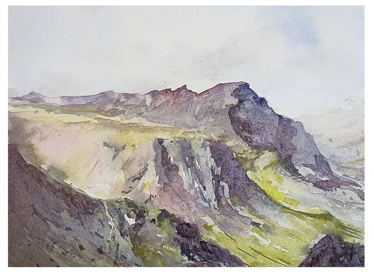 High Stile from Green Gable watercolour painting by Steve Fairhurst