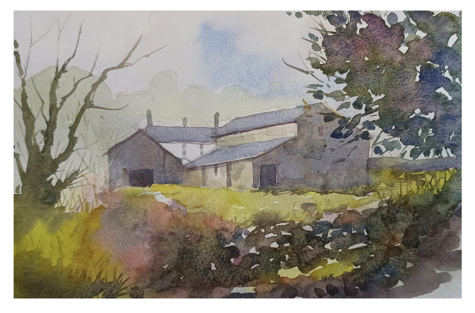 Holeslack Farm, Sizergh watercolour painting by Steve Fairhurst