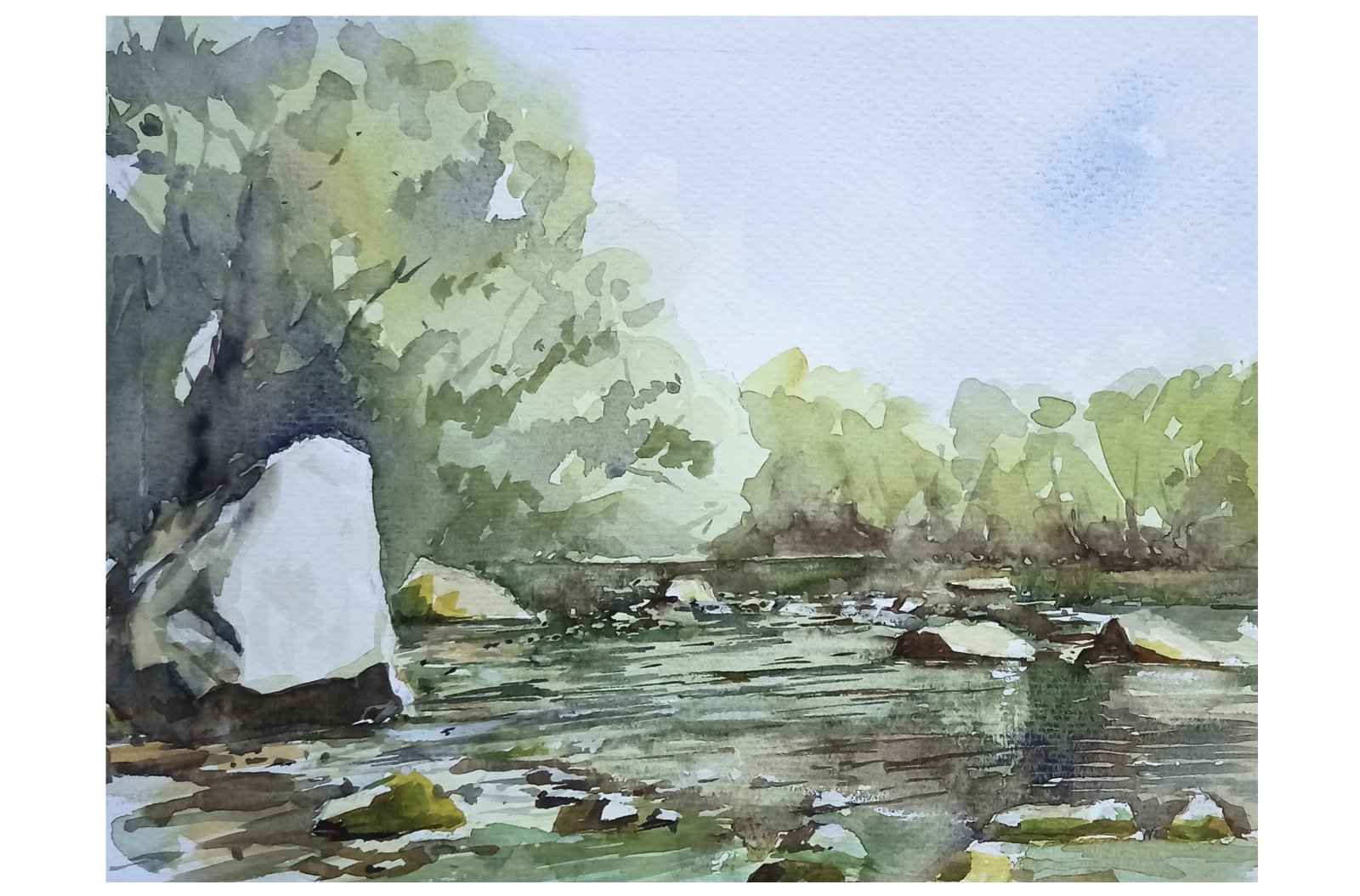 Gt Langdale beck watercolour painting by Steve Fairhurst