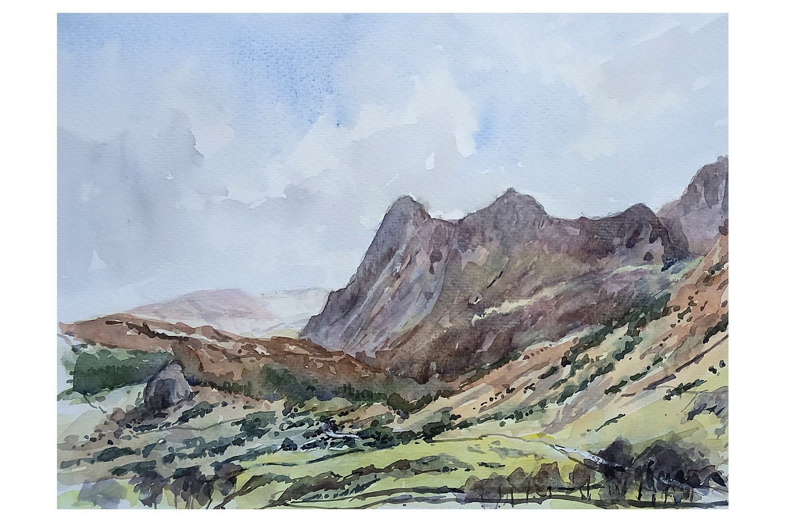 Great Langdale watercolour painting by Steve Fairhurst