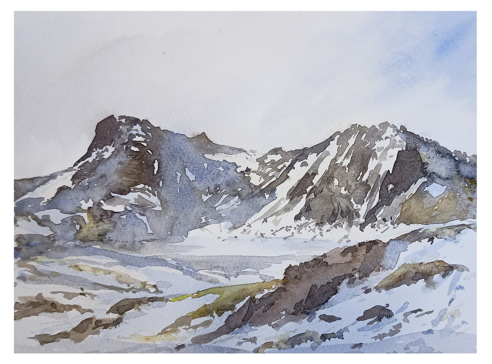 Stickle Tarn &amp; Pavey Ark watercolour painting by Steve Fairhurst