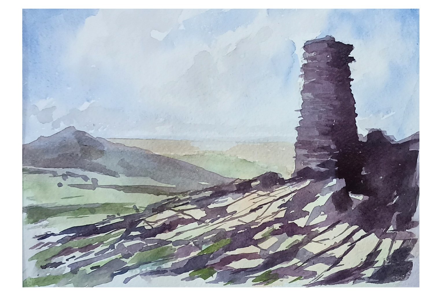 Thornthwaite Beacon watercolour painting by Steve Fairhurst