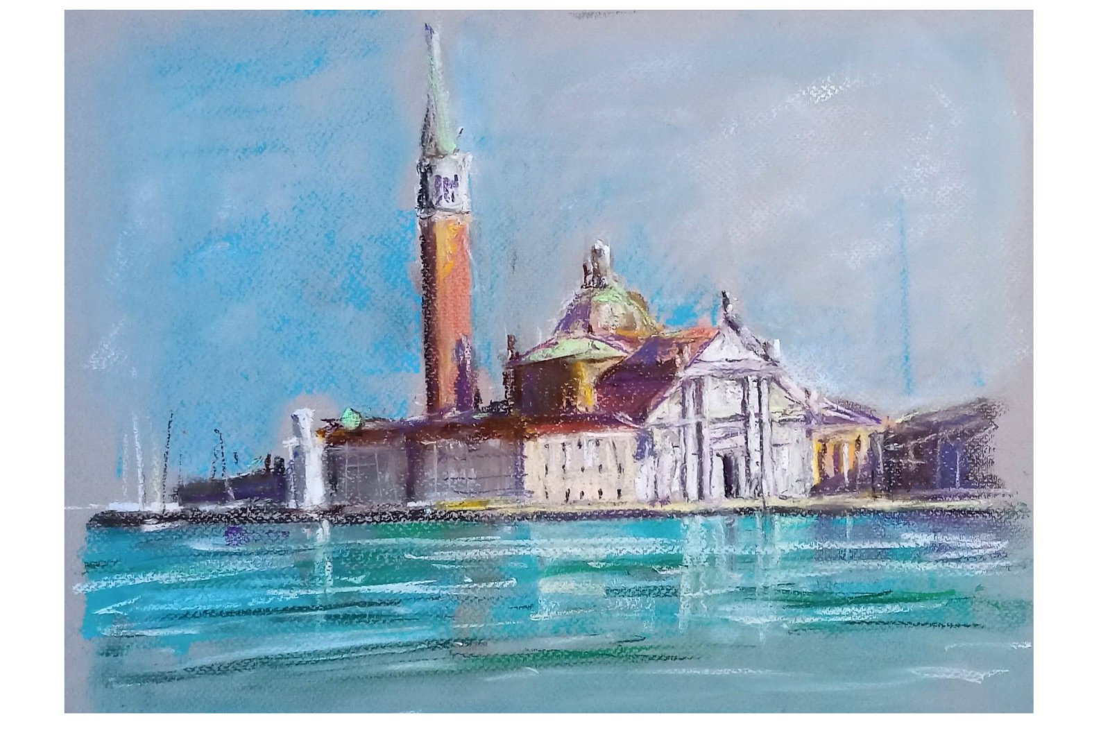 San Giorgio Maggiore, Venice watercolour painting by Steve Fairhurst